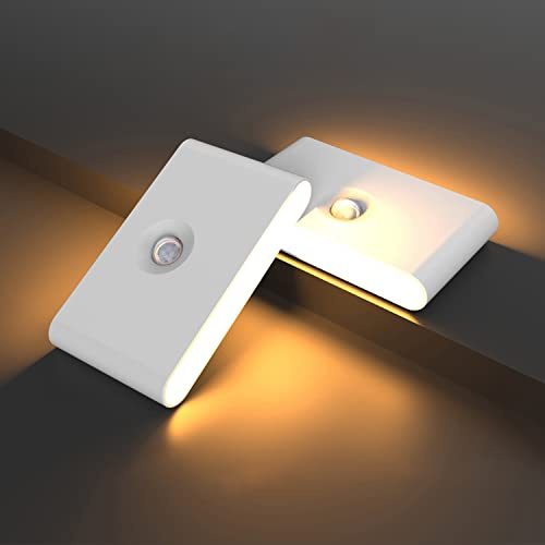ACMHNC 2 Stück LED Nachtlicht mit Bewegungsmelder, USB-C Aufladbar
