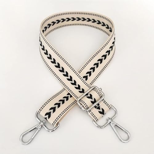 Taschengurt Verstellbar Schulterriemen für Taschen 80-130cm mit Karabiner 3,8cm Breit Schultergurt Trageriemen Umhängegurt DIY Zubehör für Tasche Handtaschen für Damen und Herren,Beige