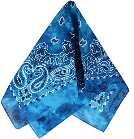 Alsino - Unisex Paisley Biker Schal ca. 54 x 54 cm Einheitsgröße für alle, Farbe wählen:dunkelblau Paisley Blüten