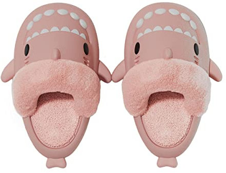 ChayChax Ciabatte Squalo Estive Open Toe Donna Uomo Bambini Coppia Ciabatte da Doccia con Squali Simpatico Cartone Animato,Rosa squalo,36/37 EU