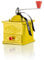 Elma Molinillo Café Manual de Estilo Vintage con Dos Posiciones de Ajuste | Chapa, Uso Decorativo, Color Amarillo, 10,5 x 10,5 x 15,5 cm | No Muele Café