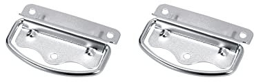 METALLIXITY Chest Ring Pull Handle (80mm/3.15) 2Pcs, Iron Spray Paint Folding Pull Handle - for Home Lifting Door Chest Toolbox, Silver