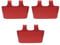 ENGELLAND 3 x Blumenkasten zum Auf-Hängen, Farbe: Rot, Blumentopf, oval, Balkon, Übertopf, Pflanzkasten, mit Wasserspeicher/Wasserauffangschale