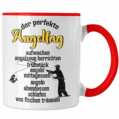 Trendation - Tasse für Angler Geschenk für Fischer Geschenkidee (Rot)