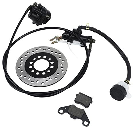 Rear Brake Master Cylinder Kit, Go Kart Brake Caliper Pad Disk Rotor Assembly for Dirt Bike Quad ATV Go Kart Taotao Kazuma Roketa