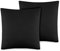 VEL VET HOME VelvetHome Deluxe 2er Set Kissenbezug 40x40 cm Made in EU Hohe Qualität Kopfkissenbezug mit Reißverschluss 100% Baumwolle Kissenhülle 40x40 Schwarz