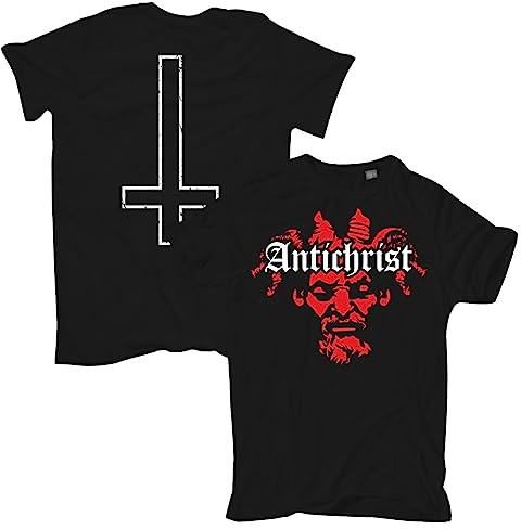 Life Is Pain Herren Tshirt Antichrist mit Rückendruck Satan Schwarze Kreuze Größe S - 5XL