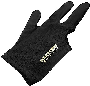 Milageto Glove DREI-Handschuh für Wettkampfspiele, langlebiger Stretch-Snooker-Handschuh, Billard-Handschuhe für Männer und Frauen, Schwarz