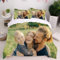 GLIKW Personalisierte Bettwäsche Set mit eigenem Foto Name, Mikrofaser Bettbezug + 2 Kissenbezug Selbst Gestalten Bedrucken Lassen Bettwäsche für Familie Weihnachten Geschenk (Weißes Futter)