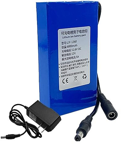 SSCYHT DC 12V Rechargeable Li-Ion Battery 12 Volts Lithium Battery Pack for 12V Power Device Portable Polymer Lithium Battery with Charger,12V6000MAh