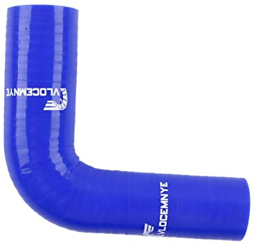VLOCEMNYE Tuyau coudé en silicone à 90 degrés, ID 76 mm à 102 mm, longueur 102 mm, 4 plis (5,4 mm) renforcé, turbo/refroidisseur intermédiaire/coupleur de tuyauterie d'admission, bleu