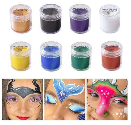 Kit de peinture faciale 8 couleurs de peinture for le visage, paquet de peinture à l'huile de 10g, pâte de peinture corporelle for fête de vacances Kit de peinture professionnelle pour le corps et l
