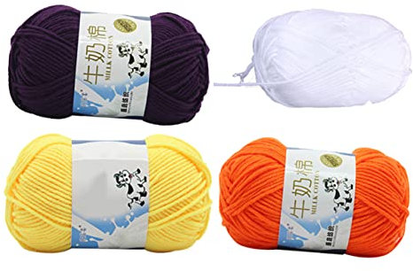 NUOBESTY Knitting Yarn Cotton Line Yarn Storage DIY Yarn Thick Yarn Crochet Hook Chunky Yarn for Crocheting Hand Knitting Kids Coat Rack Red Yarn Under Desk Bike Knitting Kit Milk Cotton