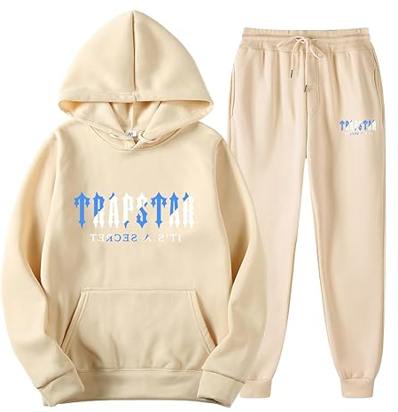 Generisch Trapstar Jogginganzug Herren Vintage Clothes Hoodblaq Jogginganzug Männer Tlow Trousers For Women Y2K Nofs Yk2 Hoodie Sportanzug Joggen Herren Anzug Review Pullover(D006,M)
