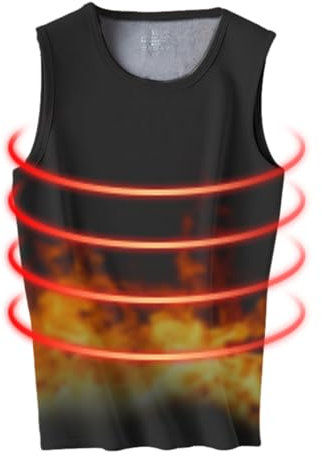 DASHIELL Hauts de sous-vêtements Thermiques pour Hommes | Maillots de Corps sans Manches pour Hommes en Coton - Débardeur Coupe-Vent, débardeu Chauds pour l'hiver, Temps Froid, Petit ami