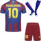 PraiseLight Barcelona Limitierte Ronaldinho #10 Heim Fußball Kinder Trikot Auflage Shorts Socken Set Nostalgie Jugendgrößen (Blau,24)