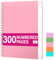 RETTACY Notizblock A5 Kariert, Spiralblock Notizbuch 100gsm mit 300 Seiten/150 Blatt zum Zeichnen, Kunststoff PVC Hardcover, zum Tagebuch, College,Konferenz, Reise, 14,5 X 21 cm -Rosa