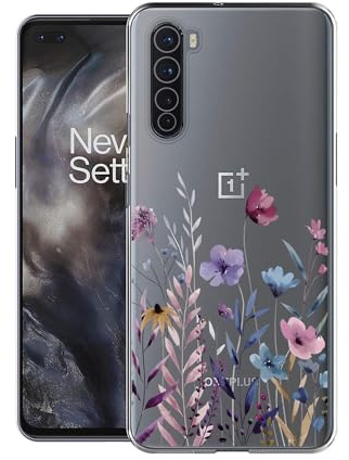 Kaywzo Hülle für OnePlus Nord 5G,Transparent TPU Handyhülle mit Gemälde Blume Muster,Ultradünn Stoßfester Schutzhülle,Schön Silikon Cover Case-4