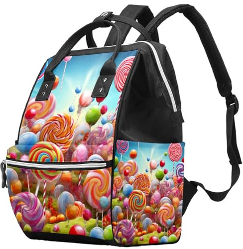 WOSHJIUK Reiserucksäcke für Damen,Herrenrucksack,bunte Süßigkeiten,Rucksack