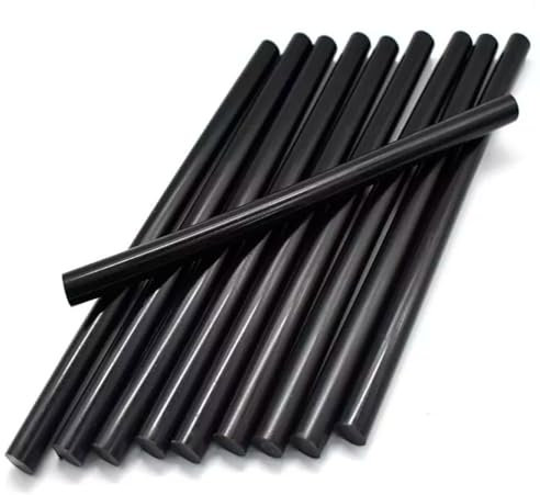 Acan - Tradineur - Pack de 25 barras de silicona, modelo universal, pegamento en caliente, negro, 1,1 x 18 cm