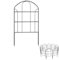 DECORN Dekorativer Gartenzaun, 10 Paneele – Rostfreie Metalldrahtumrandung, Tierbarriere für Hunde – Blumeneinfassung für Hof, Landschaft, Terrasse, Außendekoration,10.8ft (L) x 24in (H) Arched