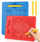 DBREAKS Magnetisches Stahlkugel Zeichenbrett, 2 Stück Magnetische Zeichenbretter, Magnetspiel Kinder, Magnet Zaubertafel mit Stift, Magnet Zeichentafel Stahlkugel Zeichenblock (Rot/Blau)