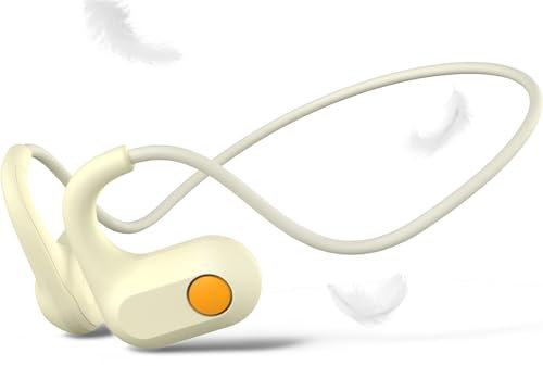 ANCwear Open Ear Headphones, Wireless Bluetooth 5.3 Sports Ear Headphones, 17g Lightweight IP56 Waterproof 8H Playtime for Kids,Students (White)