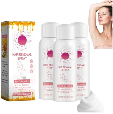 Haarentfernung Schaum, Haarentfernungsschaum, Bienenwachs Haarentfernungsspray, Honig Mousse Enthaarungsschaum für langanhaltend glatte Bikinizone, Beine, Arme und Achseln (3PCS(300ml))