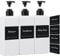 Segus Shower Gel Dispenser Set, 3 Piece Pump Bottles 500ml, Kitchen & Bathroom Soap Dispenser with Labels (White)