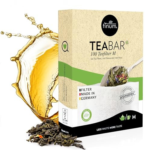 finum® TEABAR 100 Teefilter M Für Losen Tee aus Papier Biologisch Abbaubar Teebeutel Papier FSC Zertifiziert Filterbeutel Für Tassen und Kannen