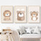 Ueiwffzo 3er Set Poster Bilder Kinderzimmer Dschungel Tiere Bilder, Babyzimmer Deko Leinwand Bilder Boho Wandbilder, Wandposter Kinderzimmer, Ohne Rahmen (30x40cm)