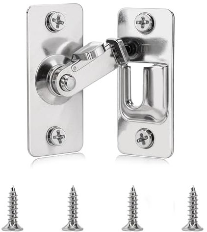 90 Grad Rechtwinklige Türschloss Hasp Latch, Edelstahltürschloss Sicherheitstürschlossschraube Hochleistungs-Klappriegel für Holzzaun Schiebetür Scheunentür