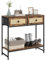 HOMCOM Tavolo consolle per corridoio con ripiano aperto e 2 cassetti frontali Consolle in rattan per corridoio d'ingresso 80x30x75 cm Marrone rustico