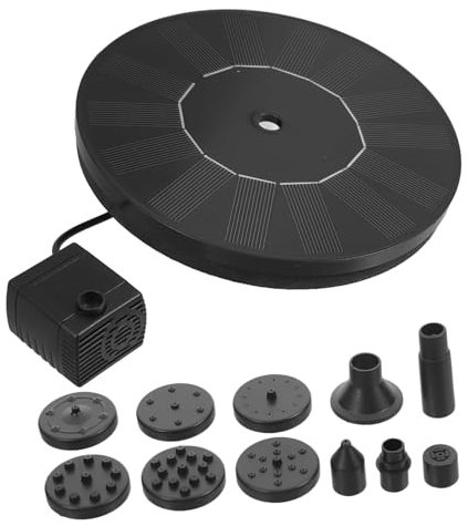 POPETPOP Pompe à Fontaine Solaire 1,7w pour Bassin Extérieur Jardin Filtration Éponge, Pompe à Eau Automatique Flottante, Fonctionnement Solaire, pour Piscine et Bain D'oiseaux
