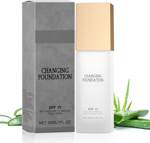 Foundation Changing Foundation with Spf 15, Make up Hautton Anpassend Feuchtigkeitsspendend und Natürlich Foundation für Strahlenden Jugendlichen Teint (1stück, 30ml)