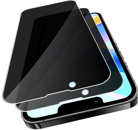 VideoSecu Sichtschutz Panzerglas für iPhone 13/13 Pro Schutzfolie, 2 Stück 9H Härte HD Blasenfreie Anti-spy Displayschutzfolie - 100% Touchgenauigkeit Blickschutz, Kratzfest Privacy Folie
