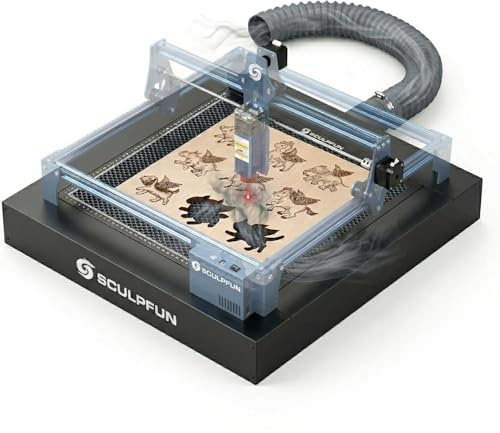 SCULPFUN H5 - Mesa de panal de abeja láser con sistema de escape, 400 x 400 mm, para grabadora láser S9 S10 S6 S30 SF-A9 A5 Pro