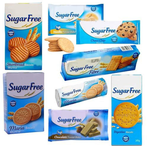 Gulon Sugar Free Biscuits Random Mixed Pack – Assorted Delicious Sugar-Free Biscuits for Guilt-Free Snacking (7 x Random Mixed)