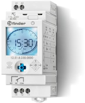 Interrupteur horaire Digital avec Programmation journalière/hebdomadaire 16 A - 230 VAC Finder 12.51.8.230.0000