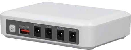 Yanmis Mini UPS, Router Fuente de Alimentación Ininterrumpida Potencia de Emergencia Compacta para Enrutador, Módem, Cámara de Seguridad con Salida USB 5V DC 5V 9V 12V (Enchufe de la UE)
