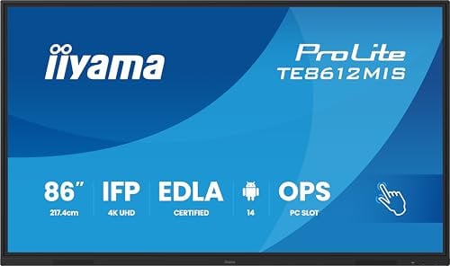iiyama ProLite TE8612MIS-B4AG Interaktiver - Pantalla táctil 4K UHD de 86 pies para interaktive Zusammenarbeit