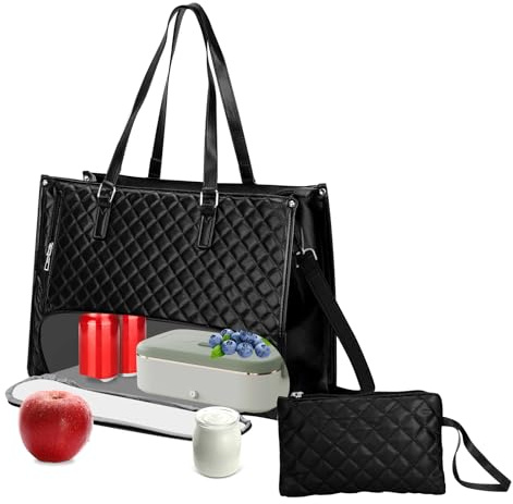 Lnopever Bolsa Comida Trabajo Loncheras De Trabajo Lunch Bag, Kit De Computadora PortáTil (Adecuado Para Computadoras PortáTiles De 14 ) Con OpcióN De Tirantes Y Correas Para Hombros