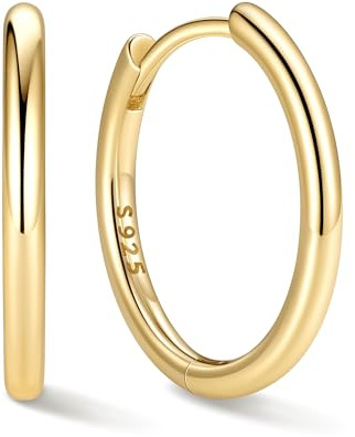 ChicSilver Helix Piercings gold Ohrringe Silber 925 Creolen klein 14mm Ohrringe gold Creolen Piercing Ohrschmuck für Frauen Damen