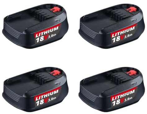 2/4 Piece PBA 18V 3.8Ah Lithium ION Battery Compatible with Bosch PSB PSR Cordless Power Tool Battery Spindle(4pcs)