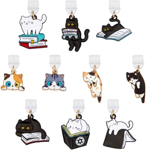 PH PandaHall 10 Stück 10 Arten Staubschutzstecker Anhänger Katzen Handy Anhänger 27-40mm Tier Anschlusskappen Schutz Typ C Ladeanschlussstecker Mobile Staubdichte Stecker Für Die Meisten Typ C Handys