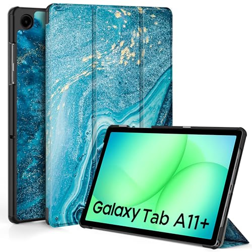 EasyAcc Hülle für Samsung Galaxy Tab A11+ Plus/ A9+ 11 Zoll Ultradünne | PU Leder Schutzhülle mit Standfunktion und Auto Sleep/Wake,Treibsand