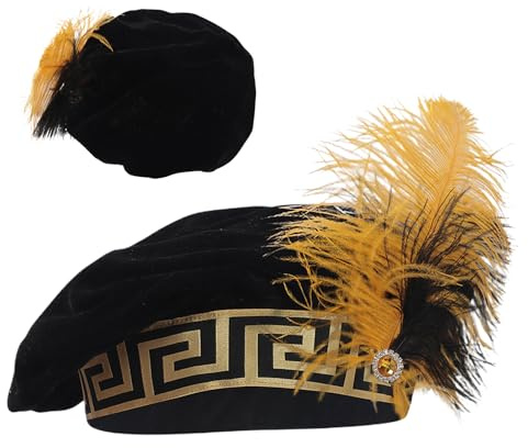 Generico Tudor-Hut für Herren, klassisches Design mit flacher Krempe für Kostüme, Cosplay, Festival, Theateraufführung, Hochzeit, Festival und Urlaub