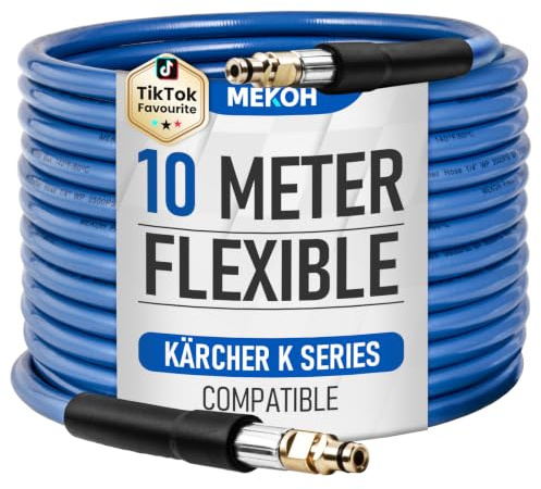 MEKOH Pressure Washer Hose 10m for Karcher K Series (K2 K3 K4 K5 K7) | Longer, Flexible Extension & Replacement High Pressure Hose, Pressure Washer Accessories for Car & Patio Cleaning