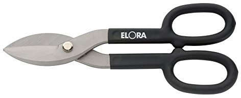 Elora Amerikanische Blechschere, Scheidenlänge 90 mm, Griff schwarz PVC-tauchisoliert, 1 Stück, 401/2-350