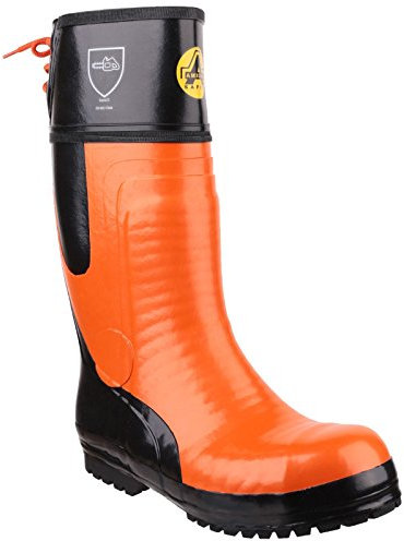 Amblers FS992 Chainsaw Mens Safety Wellington Boots S5 (10 UK) (Black/Orange)